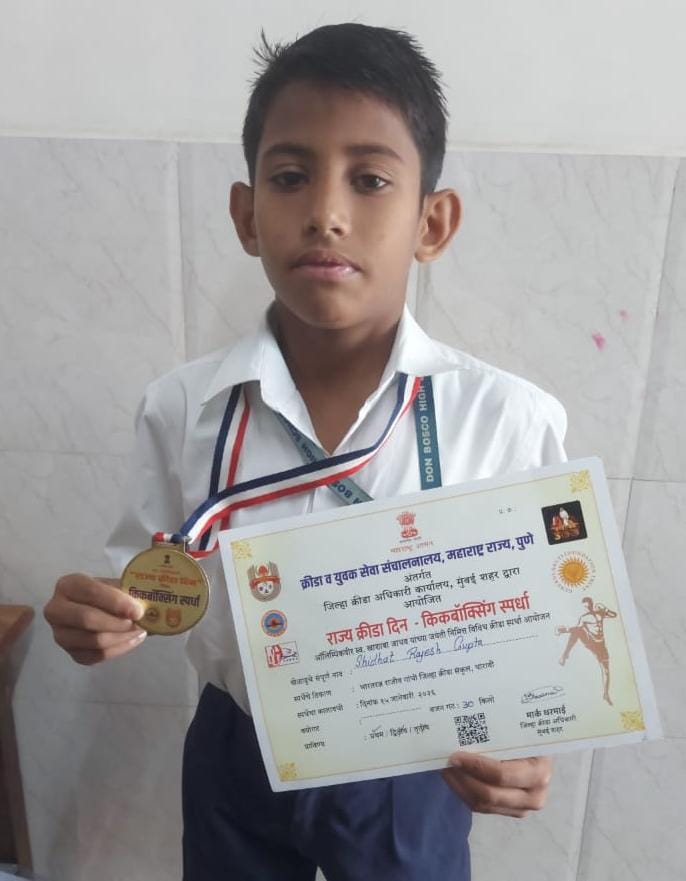 Achievement in Kick Boxing– State Level Competition